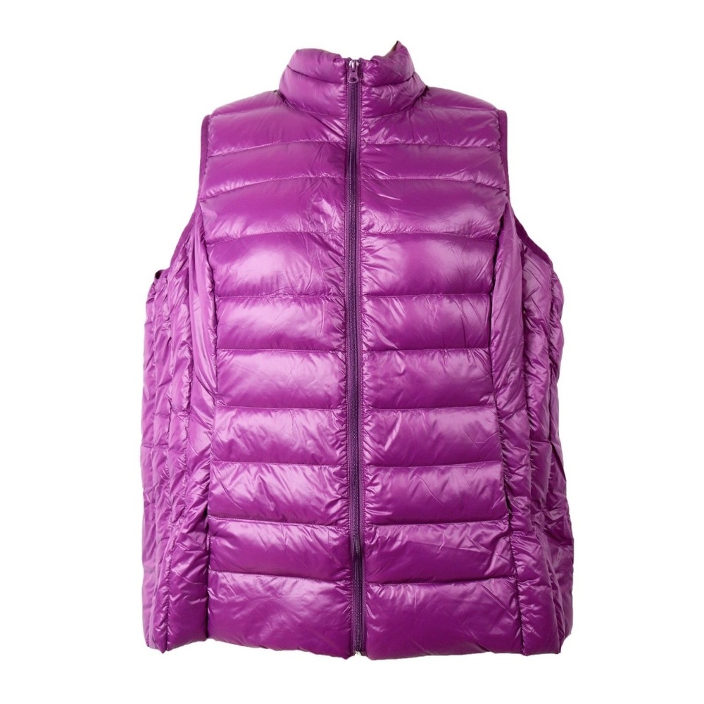 Boysenberry Puffer Winter Travel Vest Plus Sz